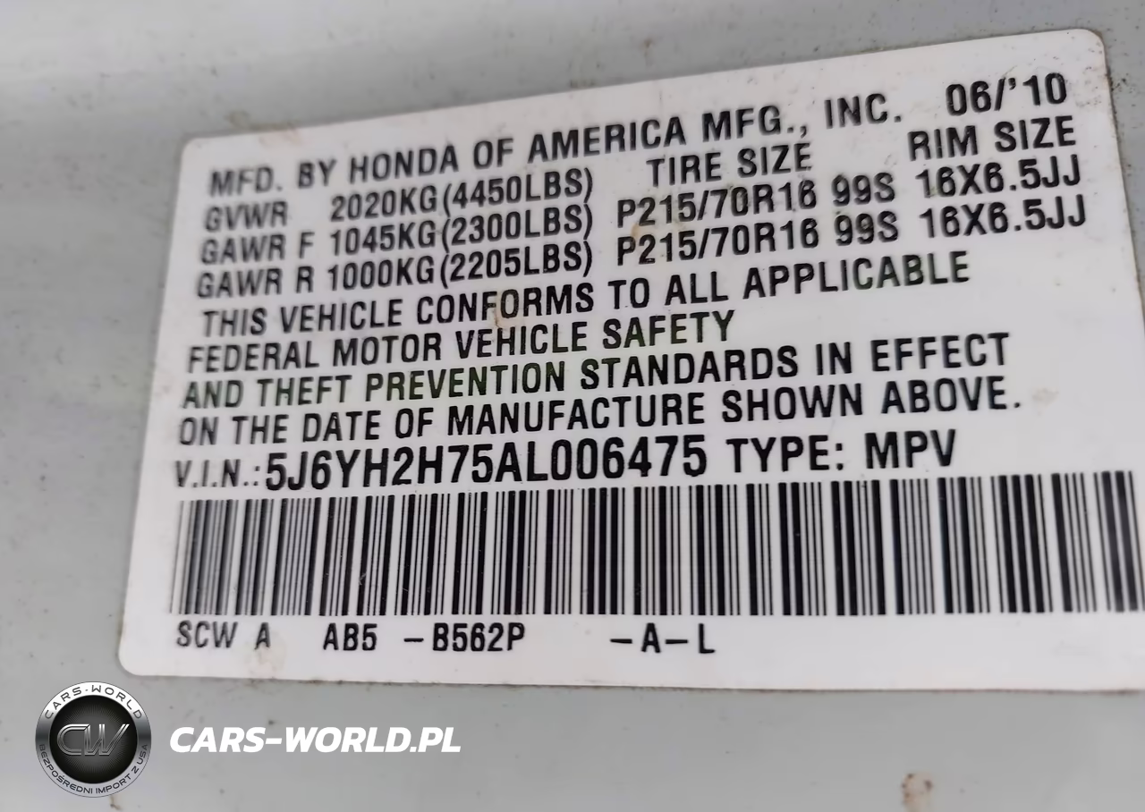 2010 Honda Element Ex VIN:5J6YH2H75AL006475 - 9