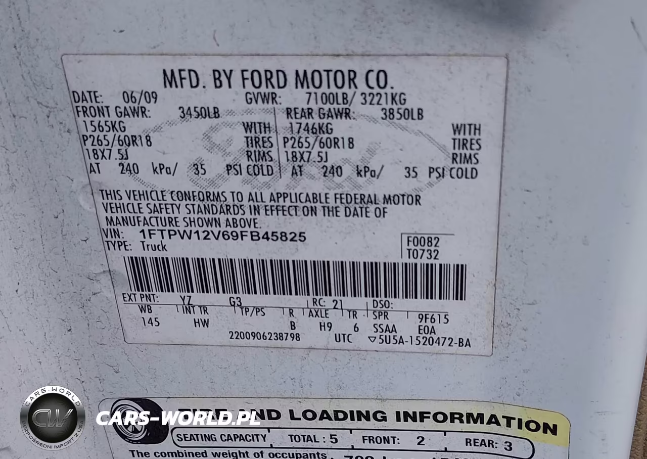 2009 Ford F-150 King Ranch-Lariat-Platinum-Xl-Xlt VIN:1FTPW12V69FB45825 - 9