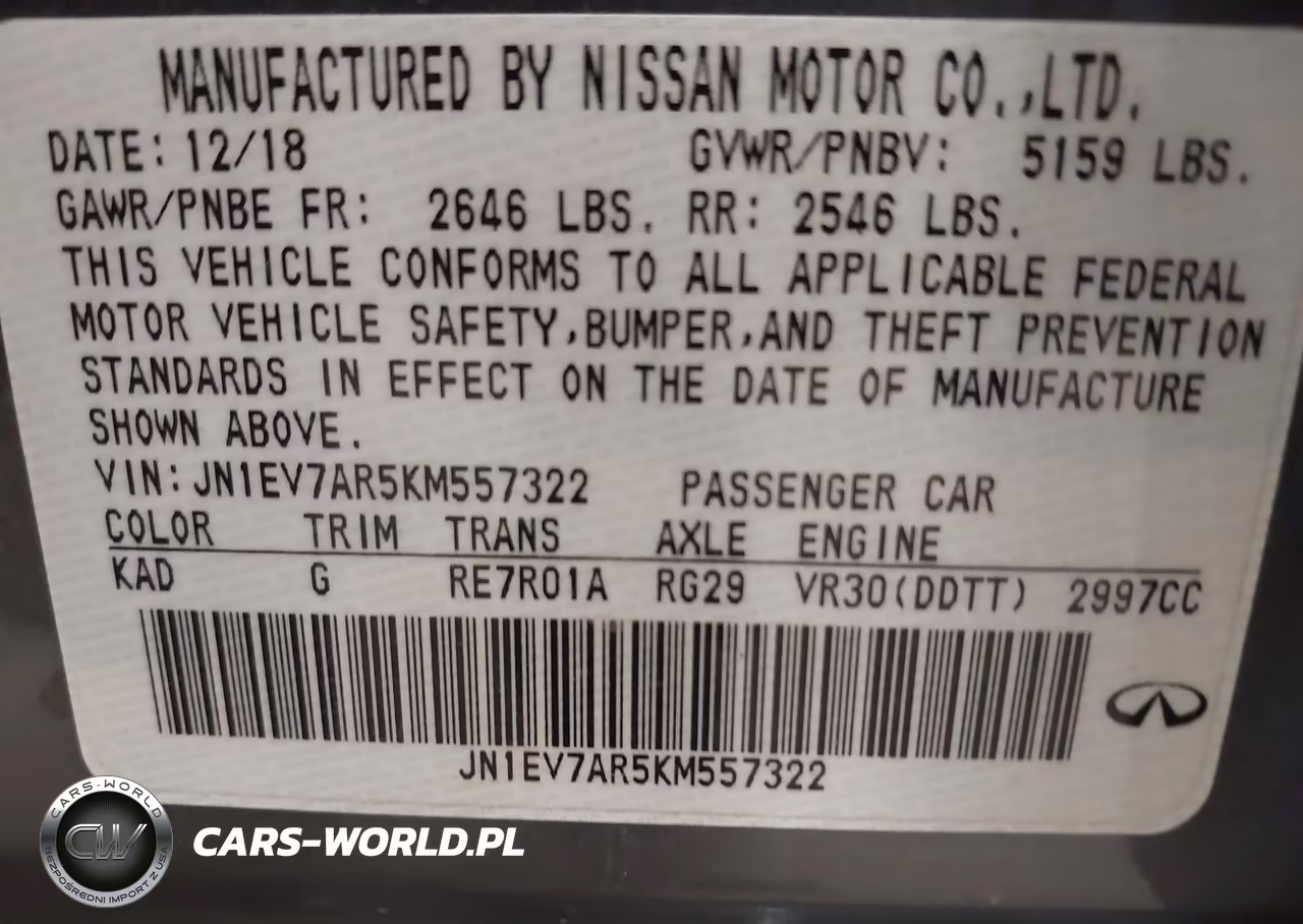 2019 Infiniti Q50 3.0T Sport VIN:JN1EV7AR5KM557322 - 9