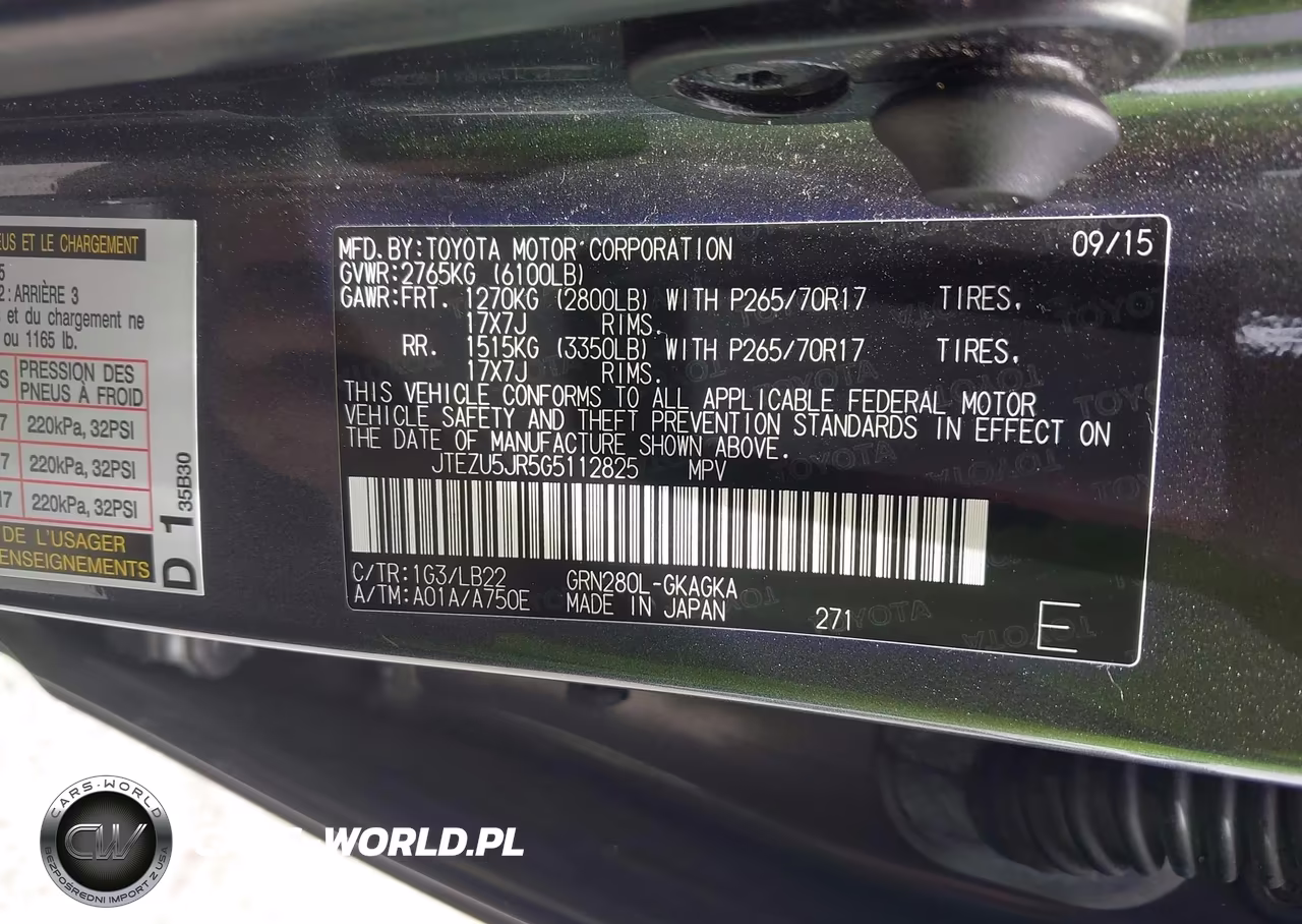 2016 Toyota 4Runner Sr5 Premium VIN:JTEZU5JR5G5112825 - 9