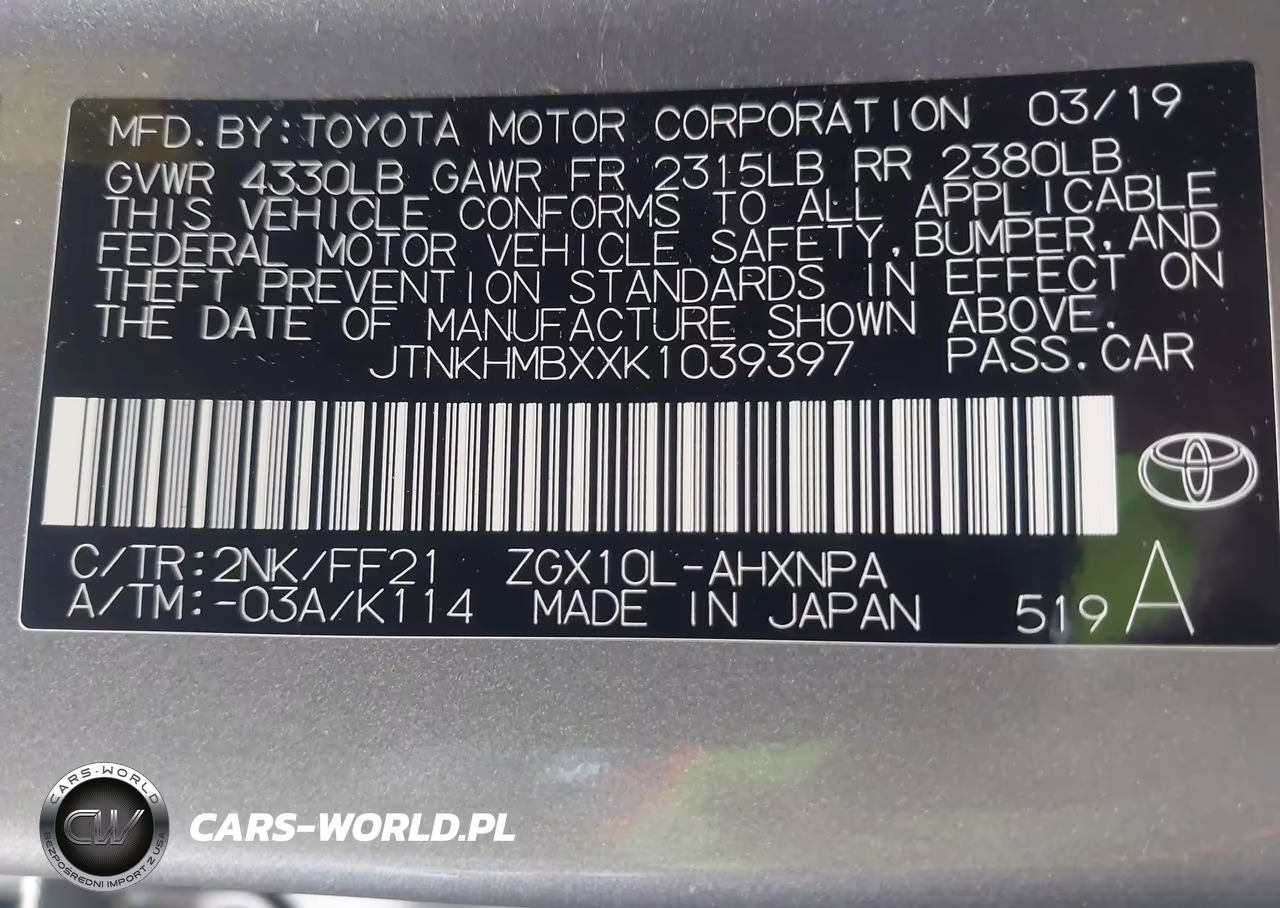 2019 Toyota C-Hr Xle VIN:JTNKHMBXXK1039397 - 9