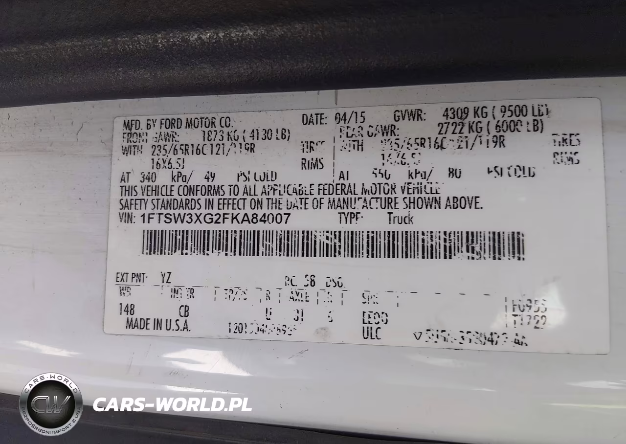 2015 Ford Transit-350 VIN:1FTSW3XG2FKA84007 - 9