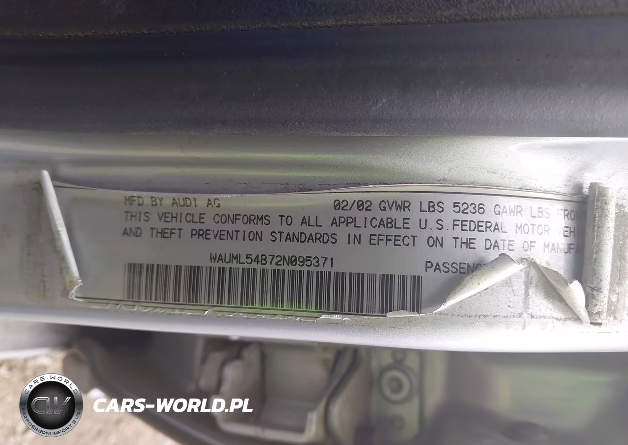 2002 Audi A6 4.2L VIN:WAUML54B72N095371 - 9