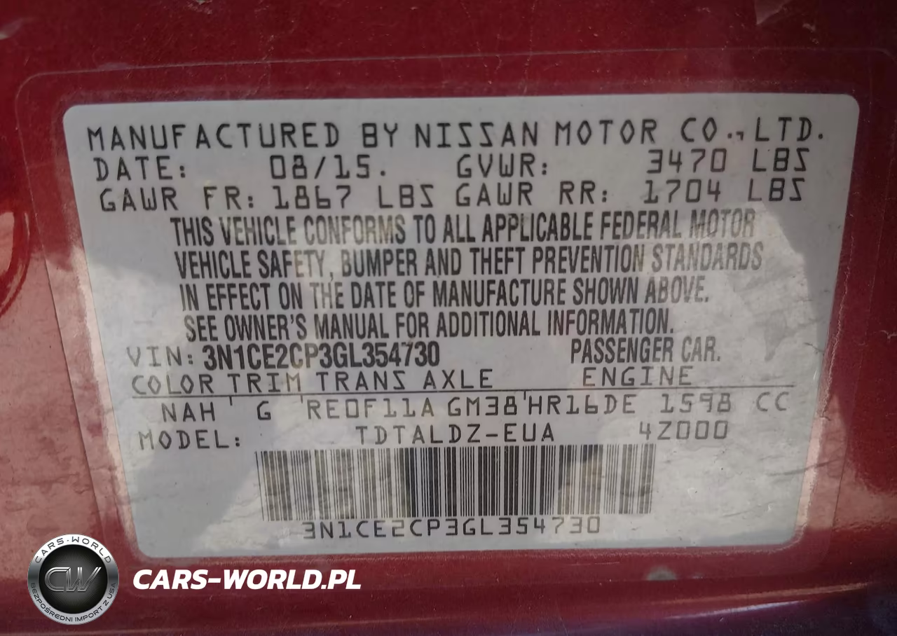 2016 Nissan Versa Note S (Sr)-S Plus-Sl-Sr-Sv VIN:3N1CE2CP3GL354730 - 9