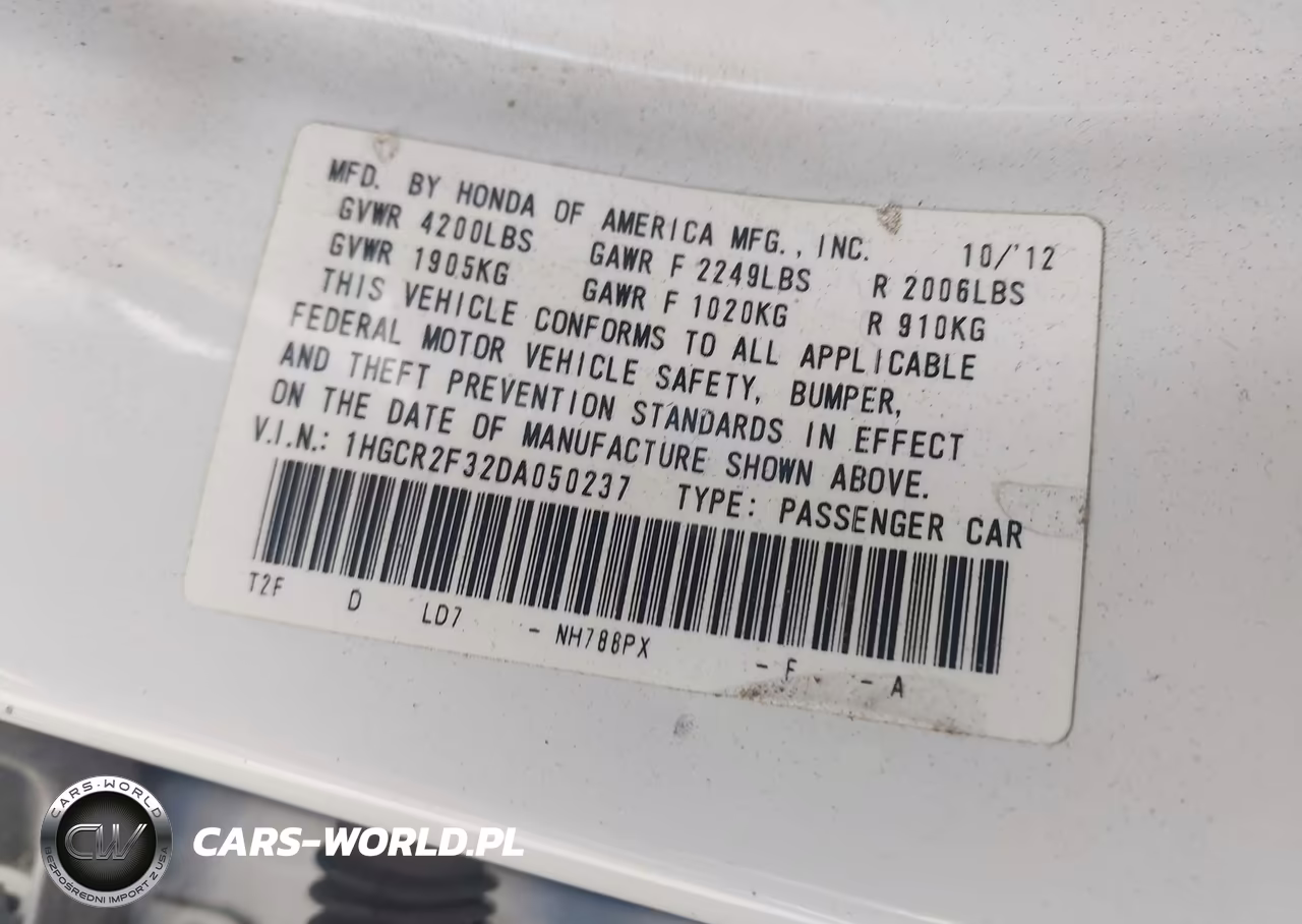 2013 Honda Accord Lx VIN:1HGCR2F32DA050237 - 9