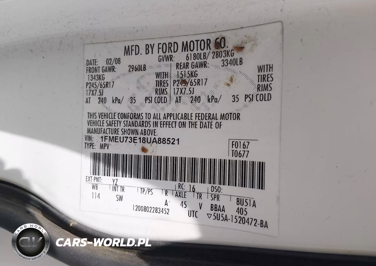 2008 Ford Explorer Xlt VIN:1FMEU73E18UA88521 - 9