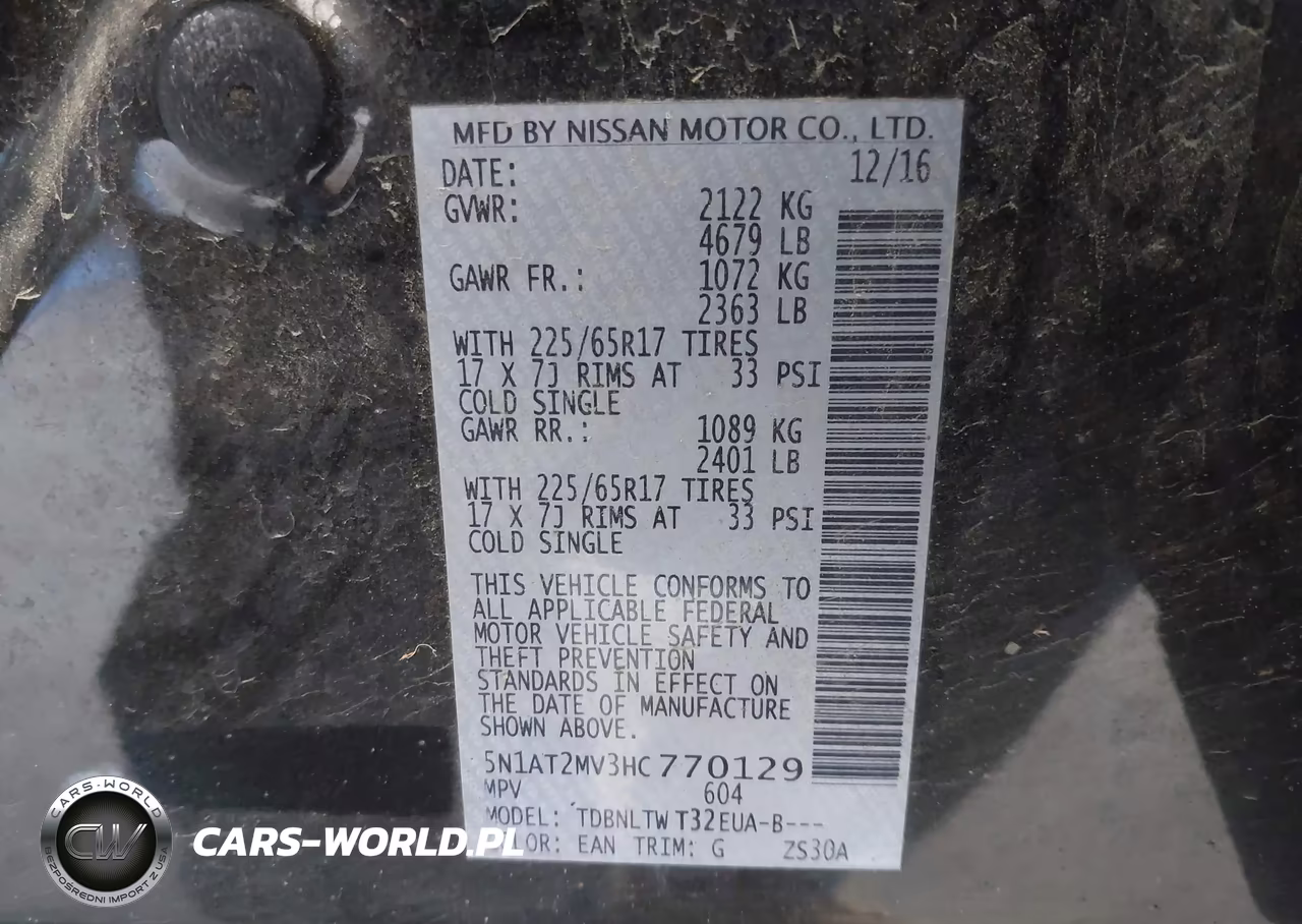 2017 Nissan Rogue Sv VIN:5N1AT2MV3HC770129 - 9