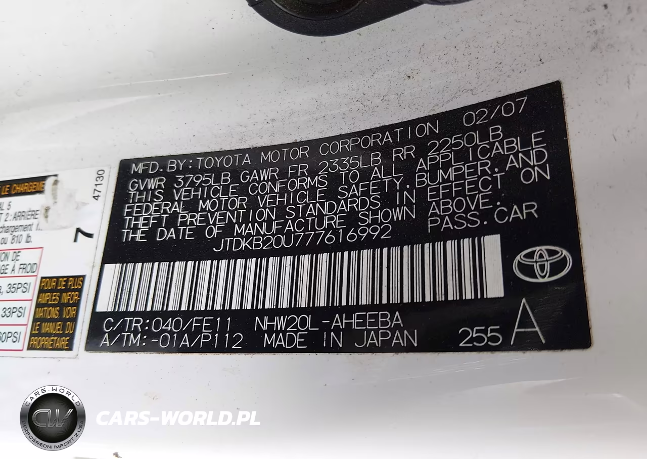2007 Toyota Prius VIN:JTDKB20U777616992 - 9