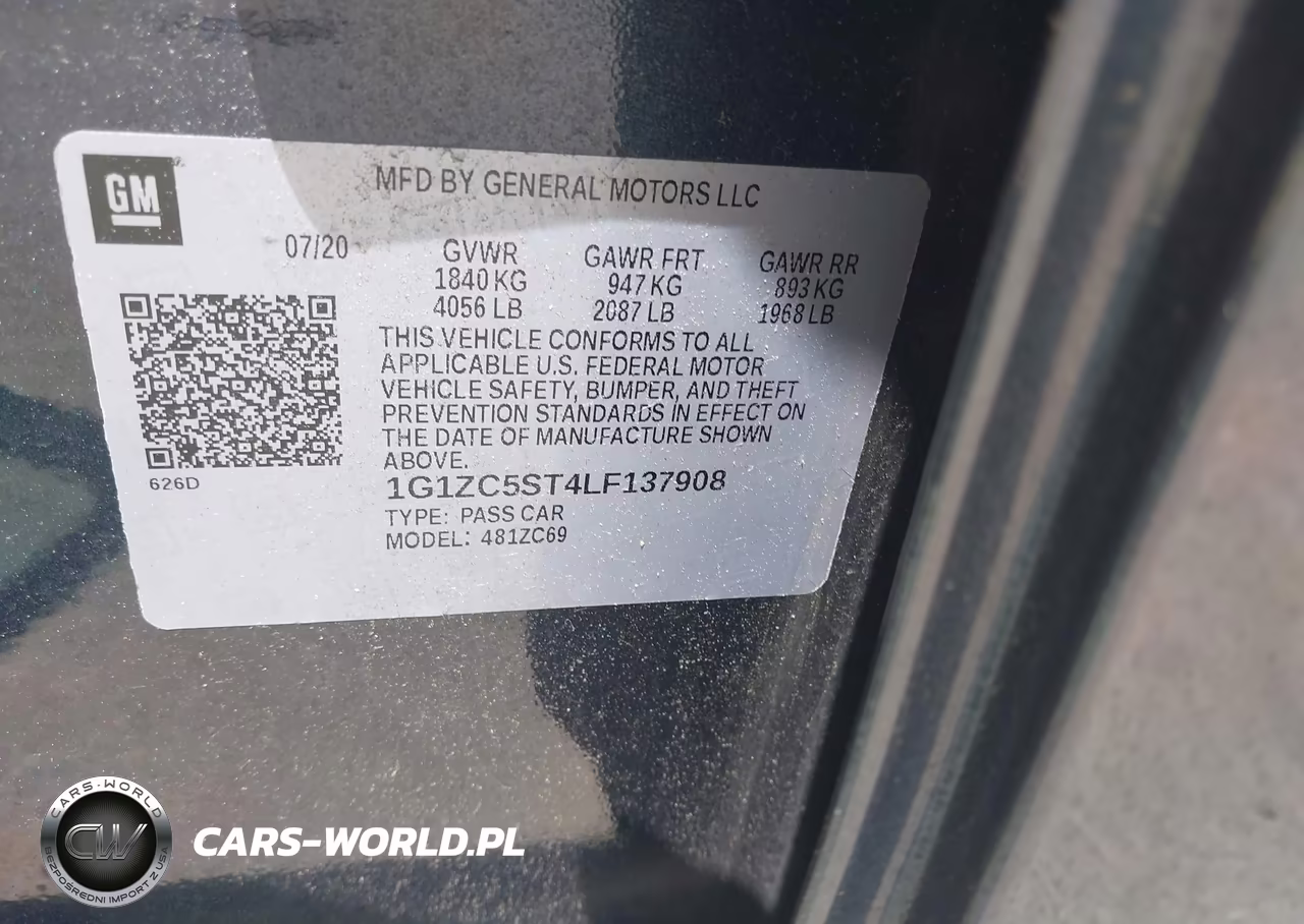 2020 Chevrolet Malibu Fwd 1Fl VIN:1G1ZC5ST4LF137908 - 9