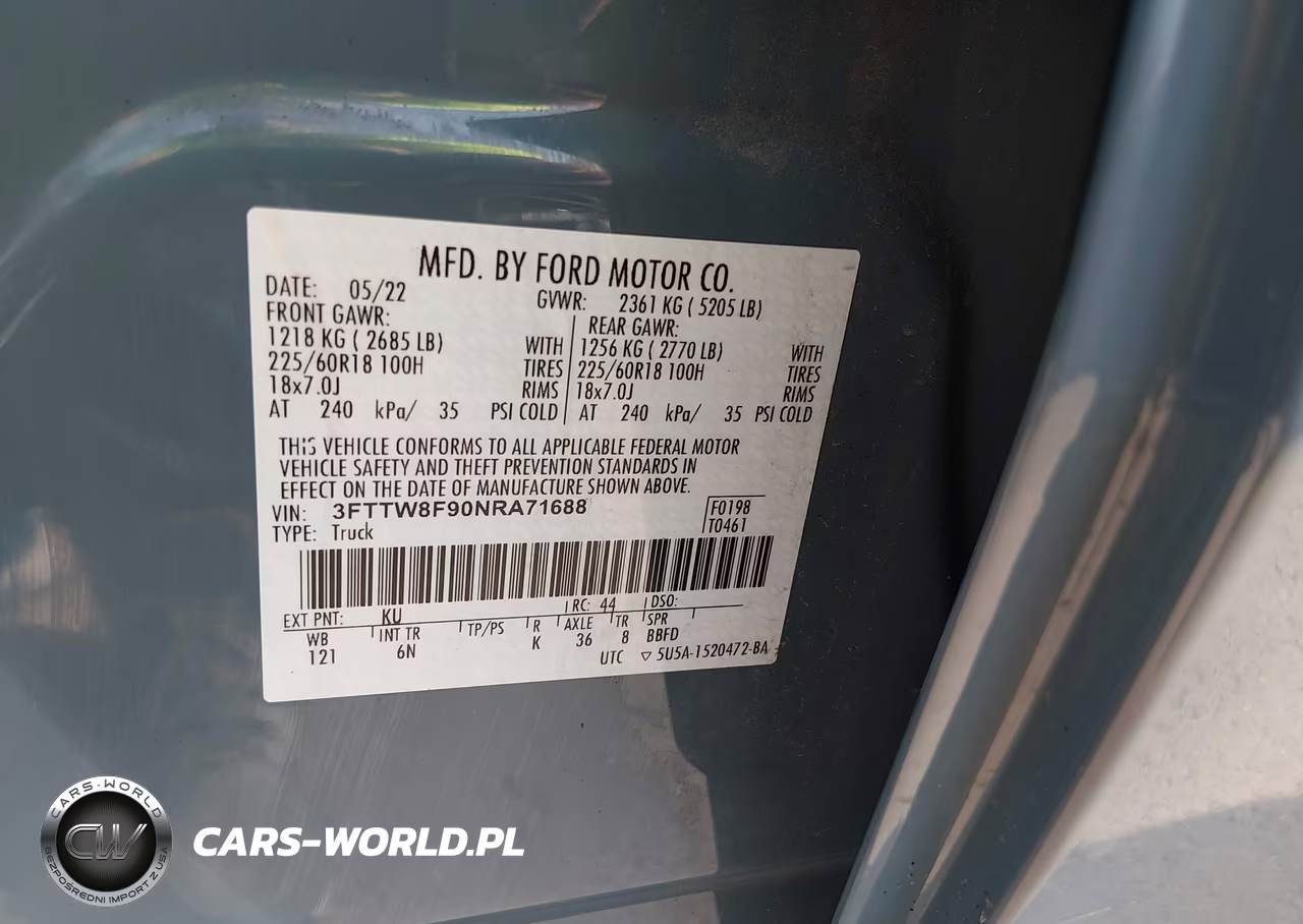 2022 Ford Maverick Lariat VIN:3FTTW8F90NRA71688 - 9