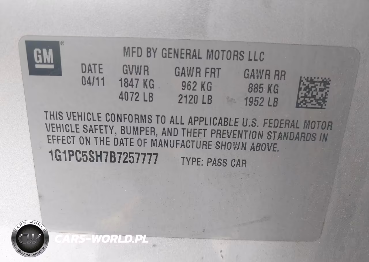 2011 Chevrolet Cruze Ls VIN:1G1PC5SH7B7257777 - 9
