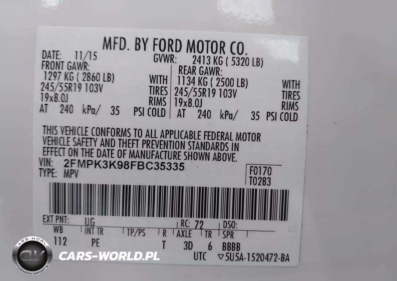 2015 Ford Edge Titanium VIN:2FMPK3K98FBC35335 - 9