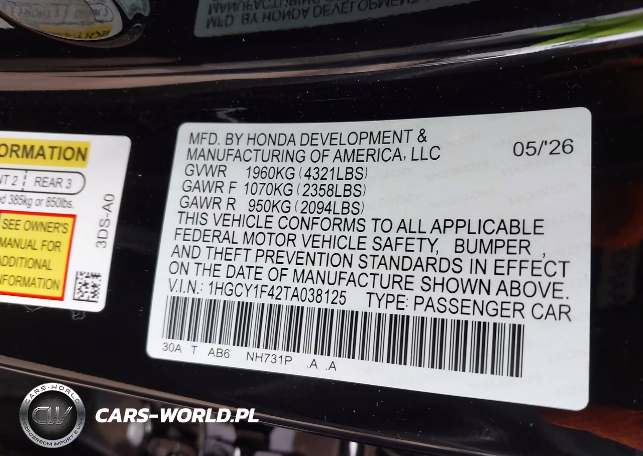 2026 Honda Accord Se VIN:1HGCY1F42TA038125 - 9