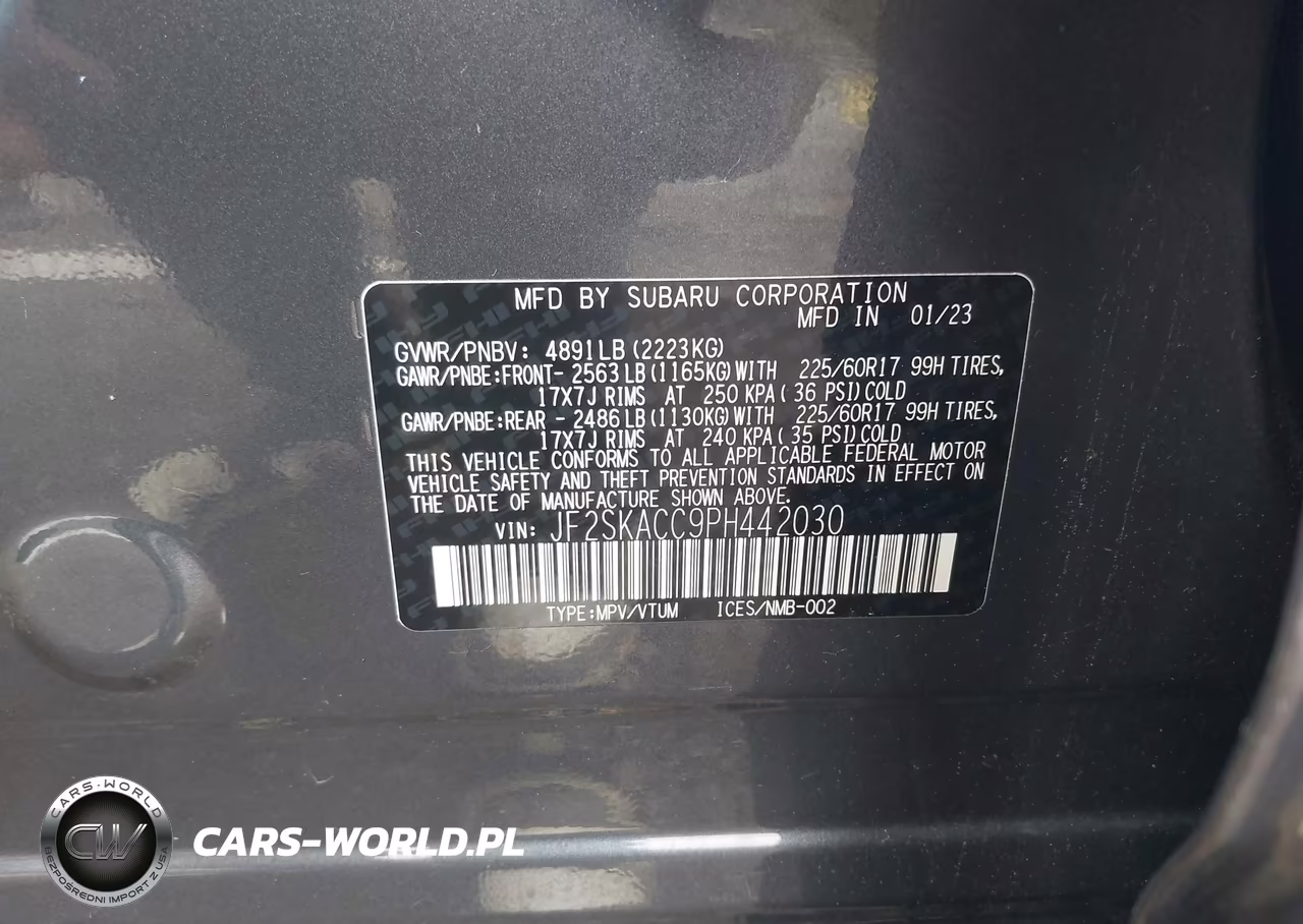 2023 Subaru Forester VIN:JF2SKACC9PH442030 - 9