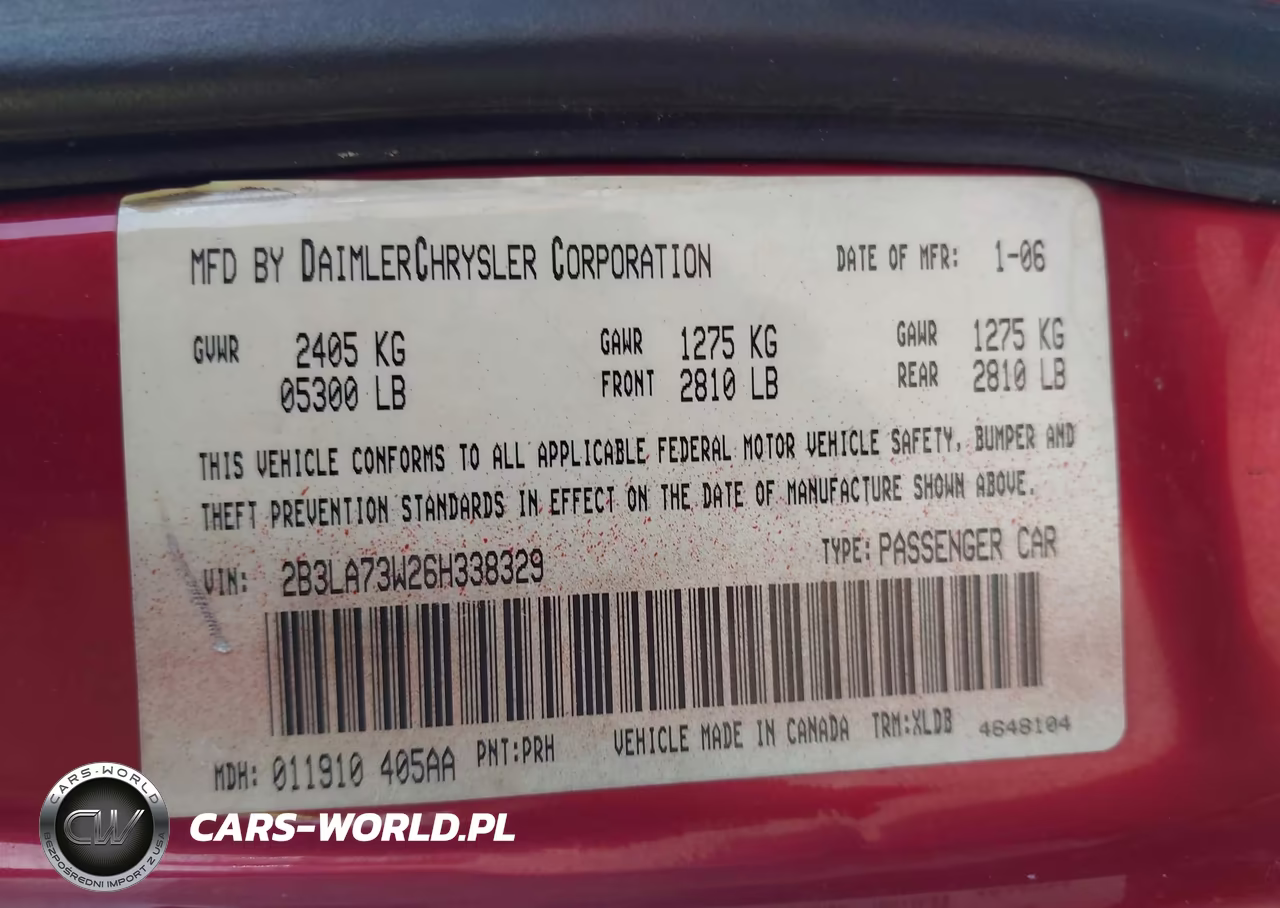2006 Dodge Charger Srt8 VIN:2B3LA73W26H338329 - 9