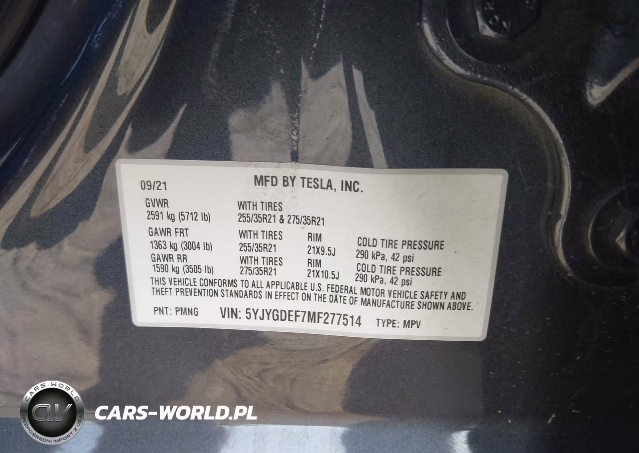 2021 Tesla Model Y Performance Dual Motor All-Wheel Drive VIN:5YJYGDEF7MF277514 - 9