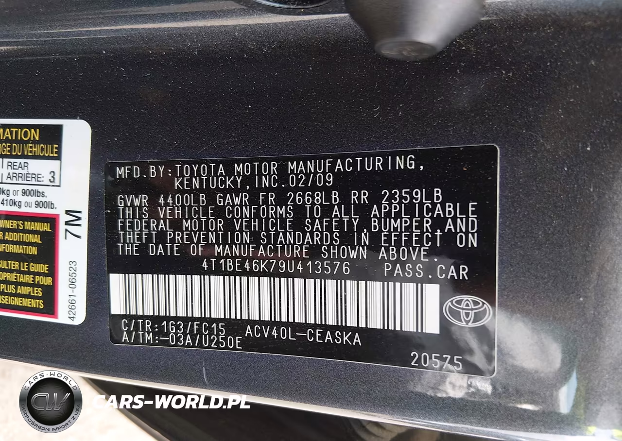 2009 Toyota Camry Se VIN:4T1BE46K79U413576 - 9