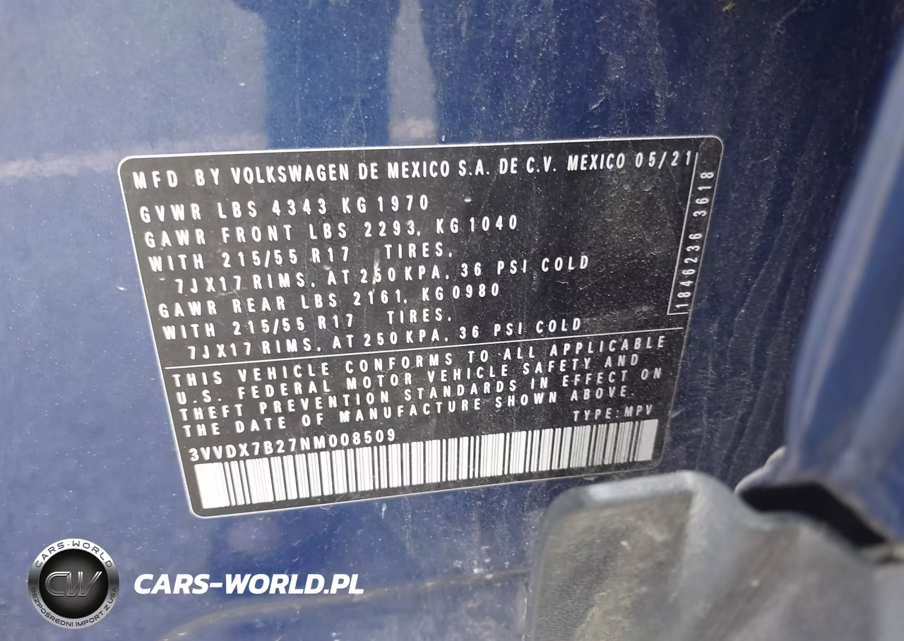 2022 Volkswagen Taos 1.5T S VIN:3VVDX7B27NM008509 - 9