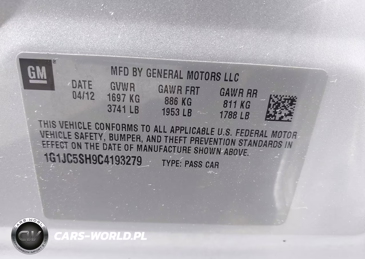 2012 Chevrolet Sonic 2Lt VIN:1G1JC5SH9C4193279 - 9