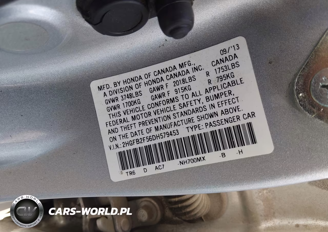 2013 Honda Civic Lx VIN:2HGFB2F56DH579453 - 9