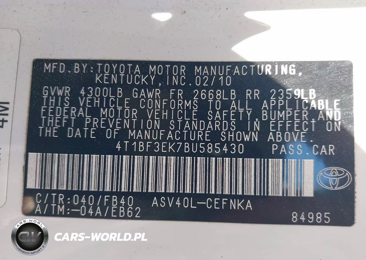 2011 Toyota Camry VIN:4T1BF3EK7BU585430 - 9