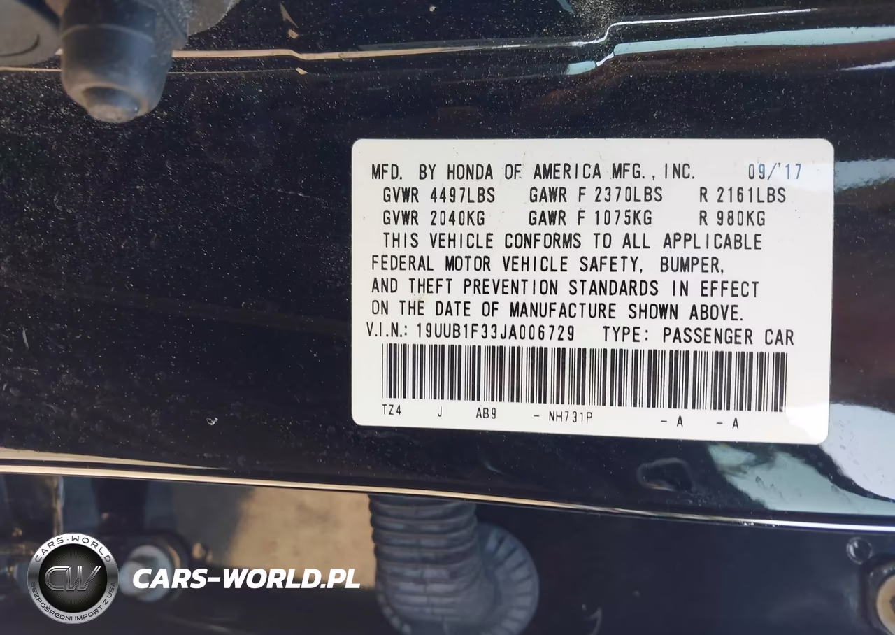 2018 Acura Tlx VIN:19UUB1F33JA006729 - 9