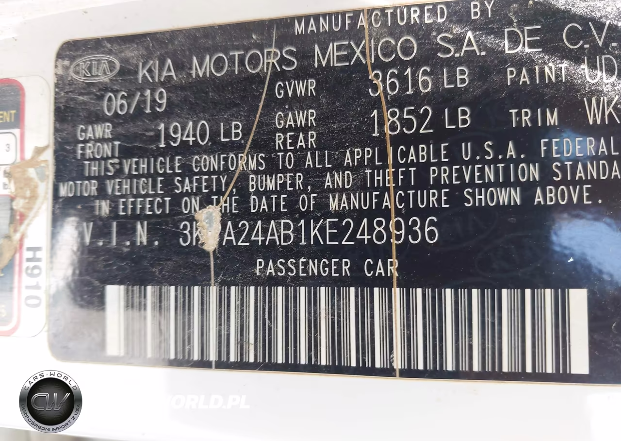 2019 Kia Rio Lx VIN:3KPA24AB1KE248936 - 9