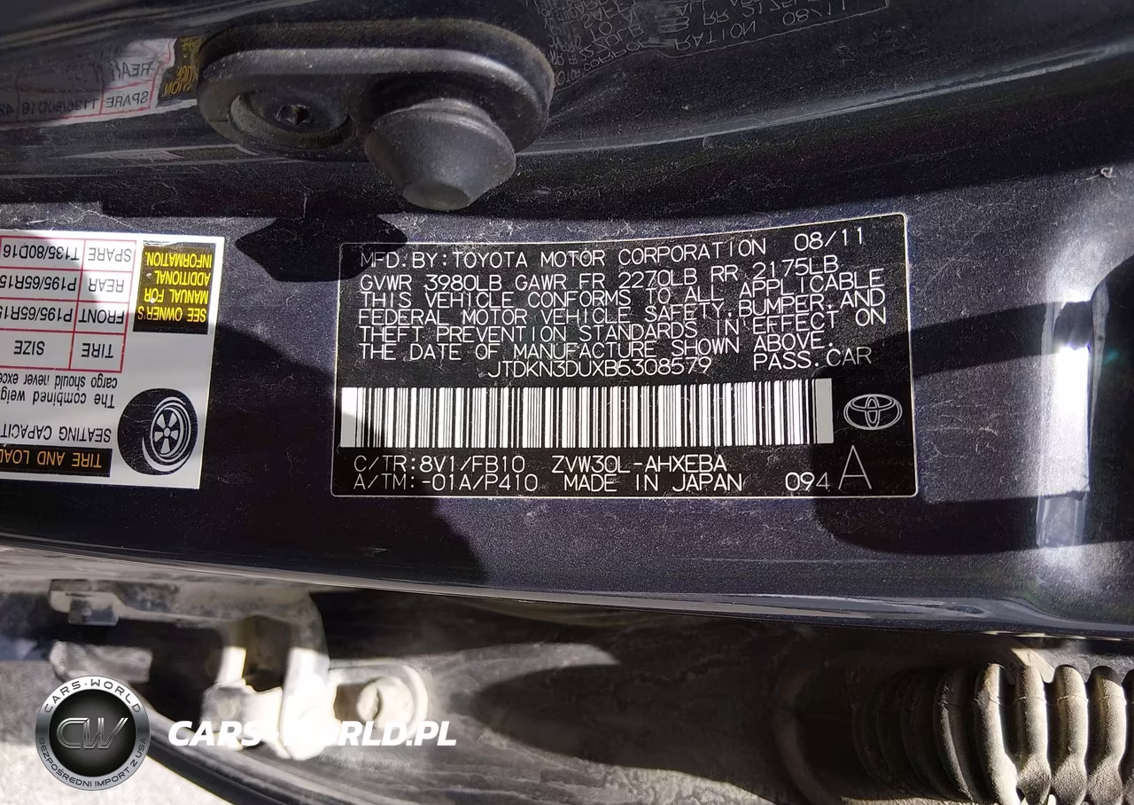 2011 Toyota Prius Two VIN:JTDKN3DUXB5308579 - 9
