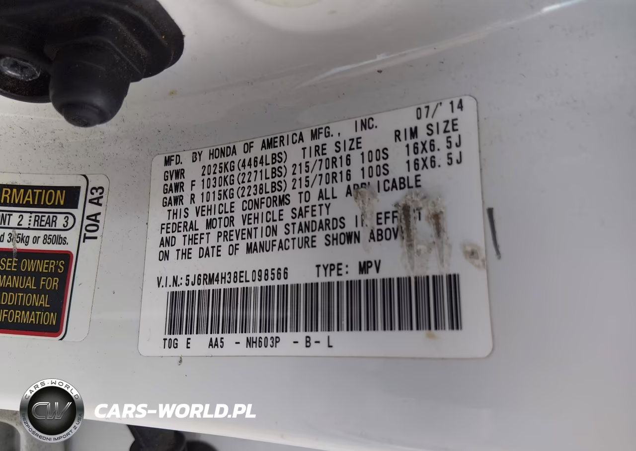 2014 Honda Cr-V Lx VIN:5J6RM4H38EL098566 - 9