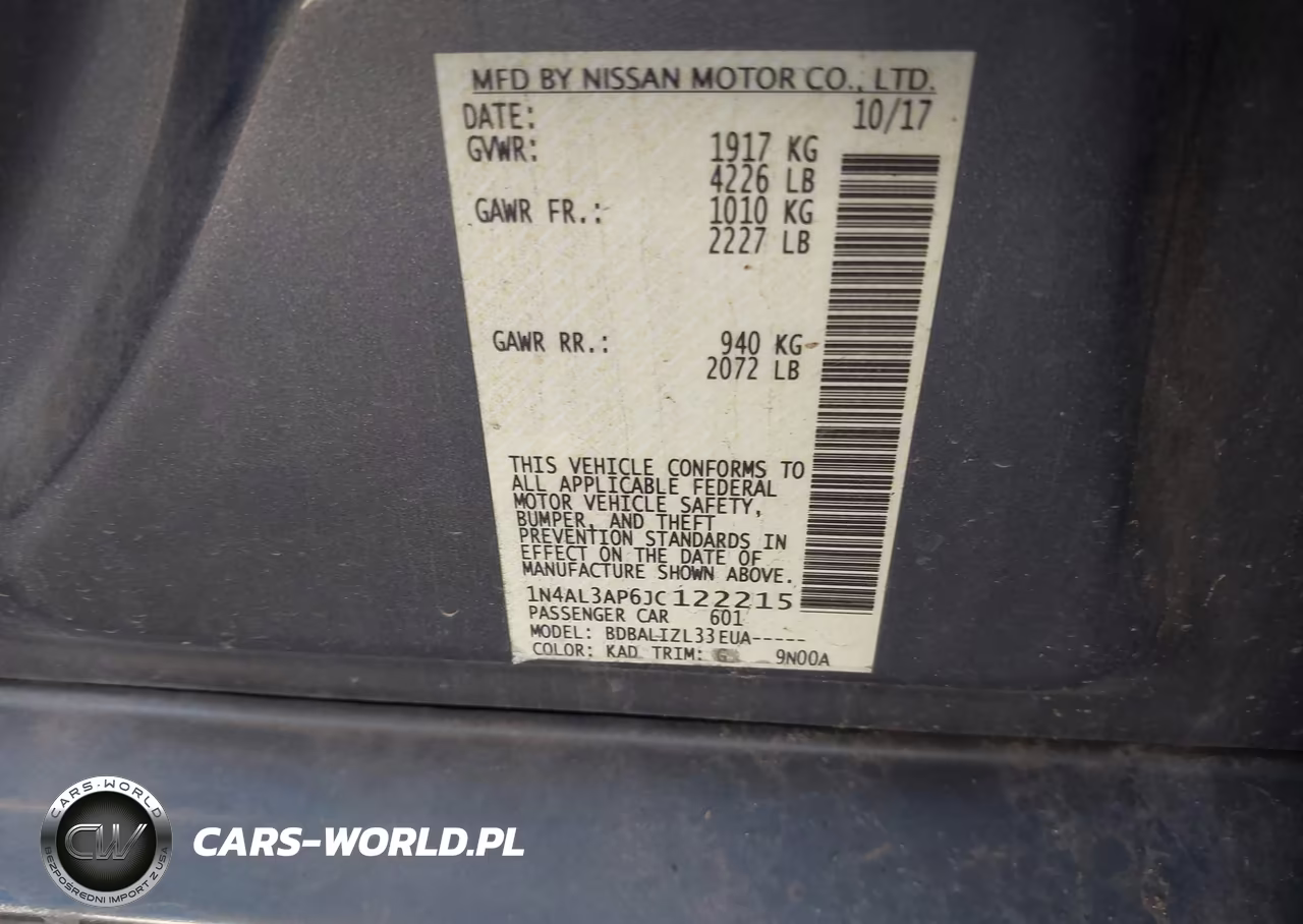 2018 Nissan Altima 2.5 Sv VIN:1N4AL3AP6JC122215 - 9