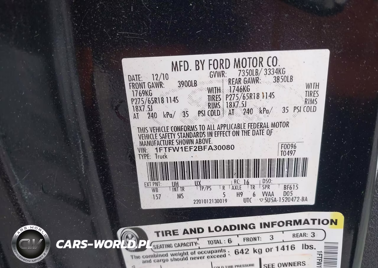 2011 Ford F-150 Xlt VIN:1FTFW1EF2BFA30080 - 9