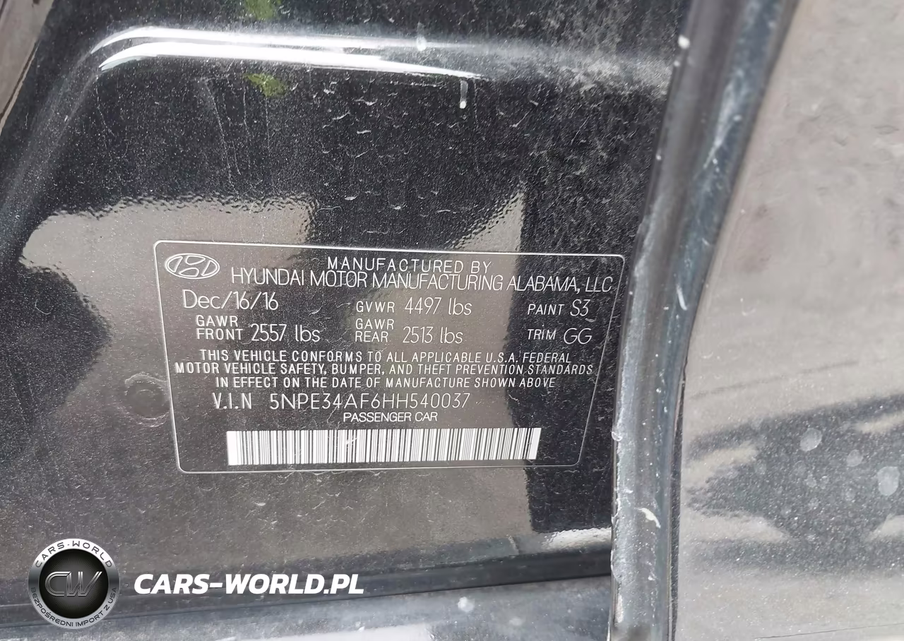 2017 Hyundai Sonata Sport VIN:5NPE34AF6HH540037 - 9