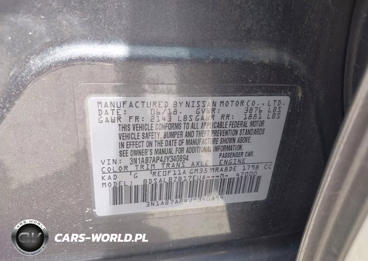 2018 Nissan Sentra S VIN:3N1AB7AP4JY340894 - 9