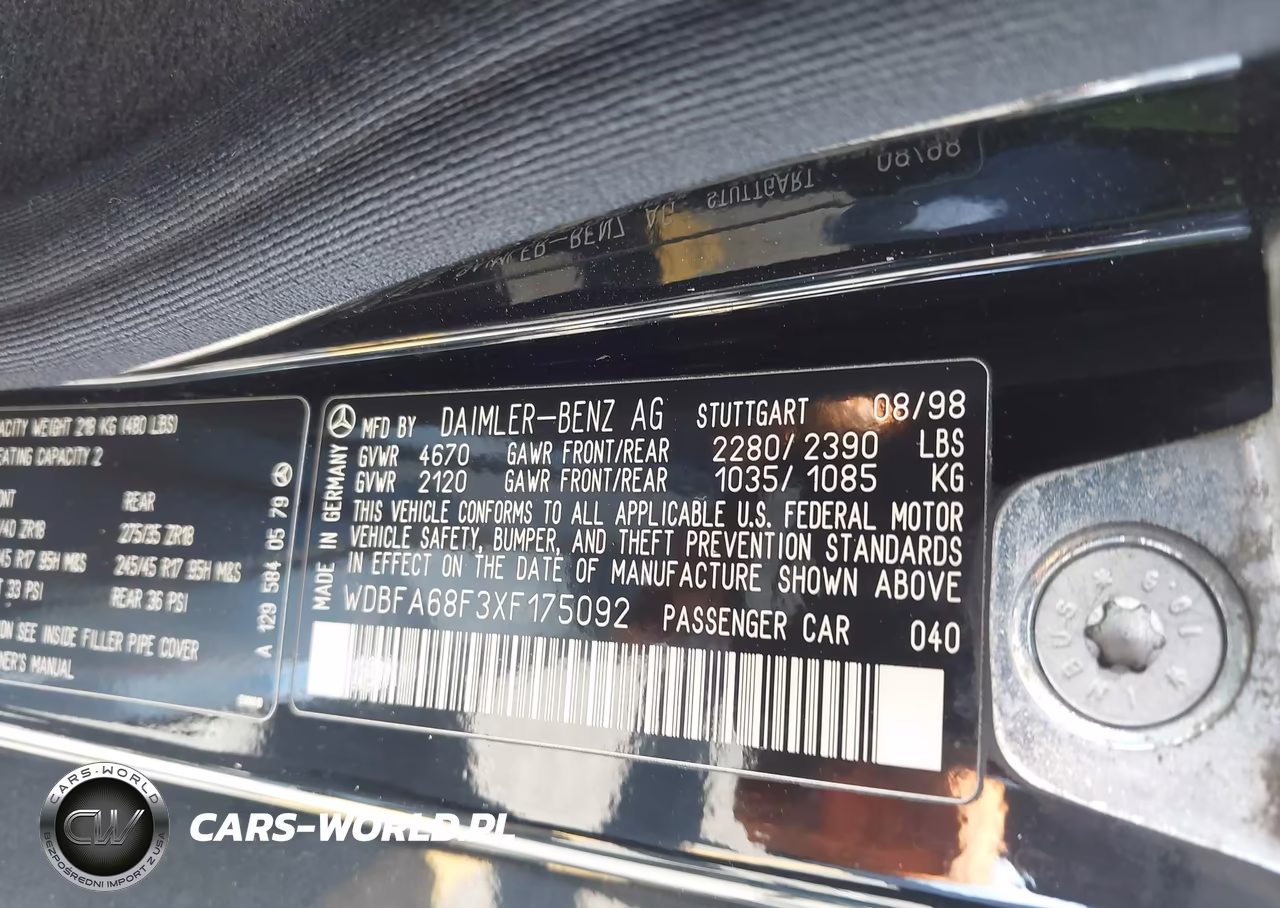 1999 Mercedes-Benz Sl 500 VIN:WDBFA68F3XF175092 - 9