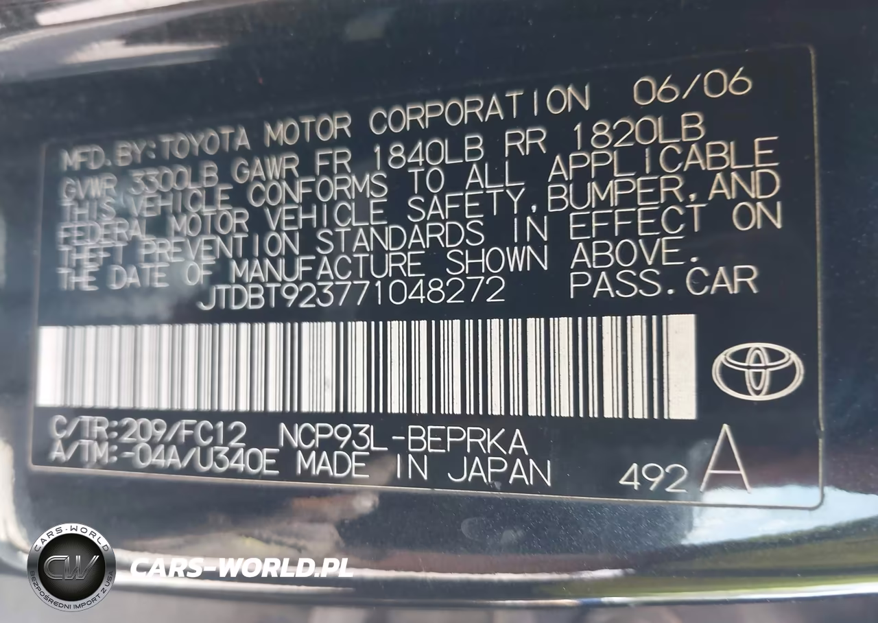 2007 Toyota Yaris VIN:JTDBT923771048272 - 9