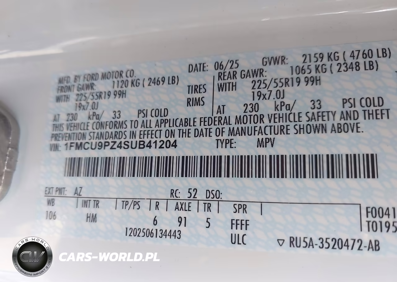 2025 Ford Escape St-Line Elite VIN:1FMCU9PZ4SUB41204 - 9