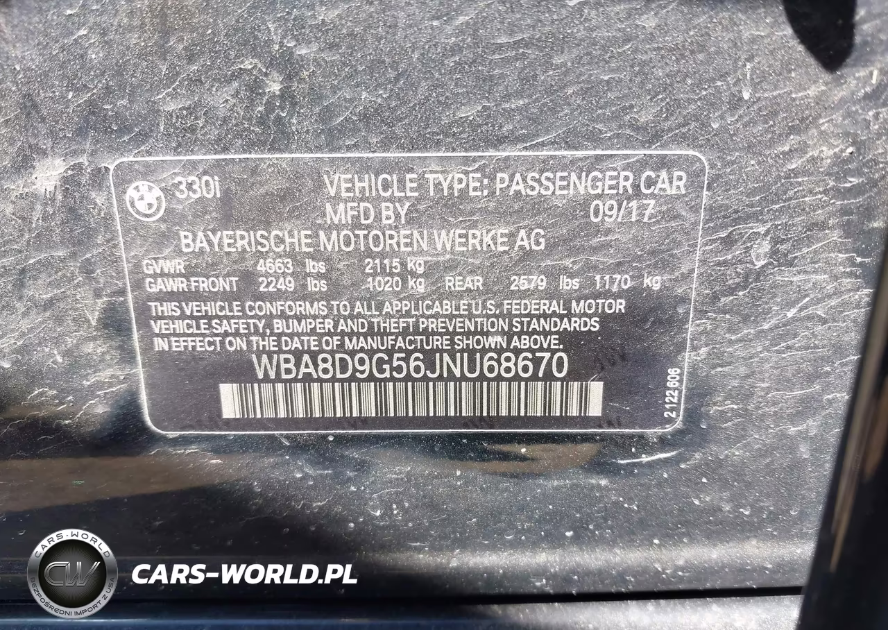 2018 BMW 330I xDrive VIN:WBA8D9G56JNU68670 - 9