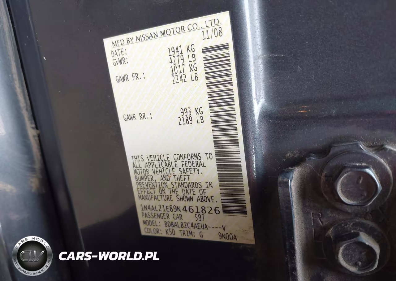 2009 Nissan Altima 2.5 S VIN:1N4AL21E89N461826 - 9