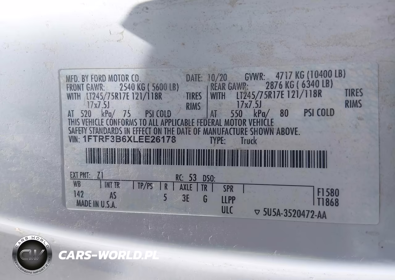 2020 Ford F-350 Xl VIN:1FTRF3B6XLEE26178 - 8