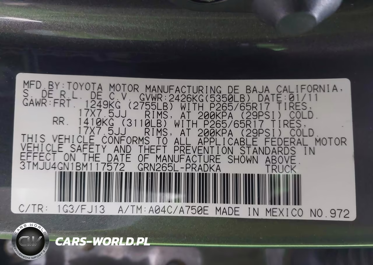 2011 Toyota Tacoma Prerunner V6 VIN:3TMJU4GN1BM117572 - 9