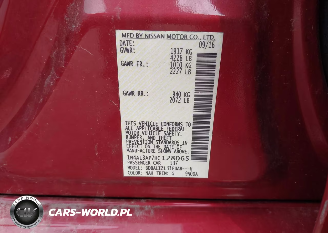 2017 Nissan Altima 2.5 Sv VIN:1N4AL3AP7HC128065 - 9