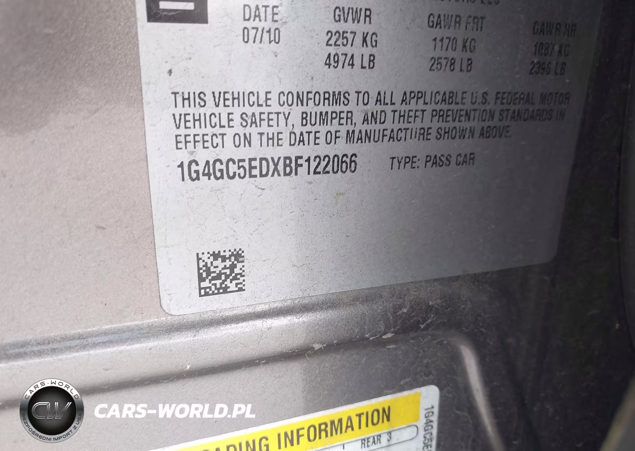2011 Buick Lacrosse Cxl VIN:1G4GC5EDXBF122066 - 9