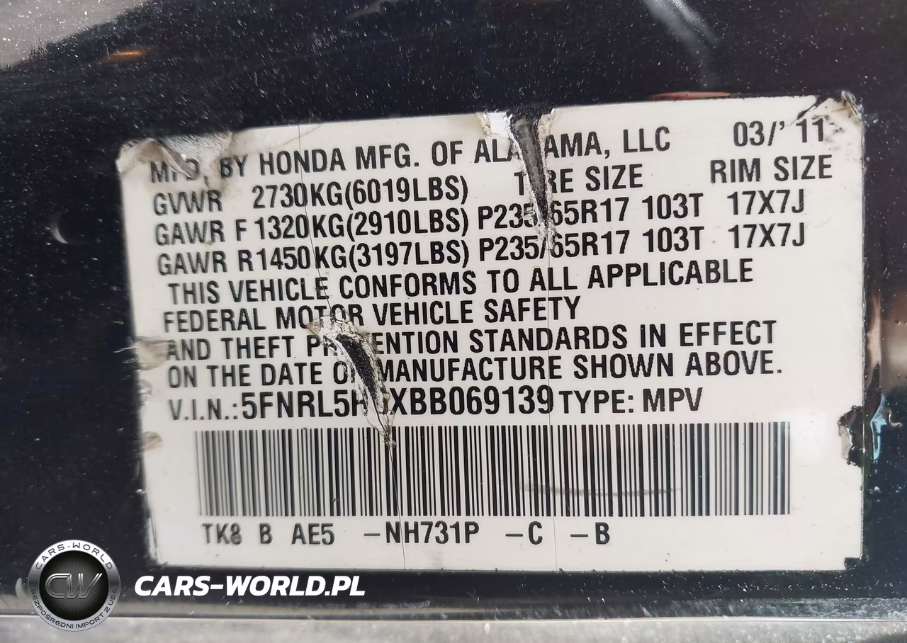 2011 Honda Odyssey Ex-L VIN:5FNRL5H6XBB069139 - 9