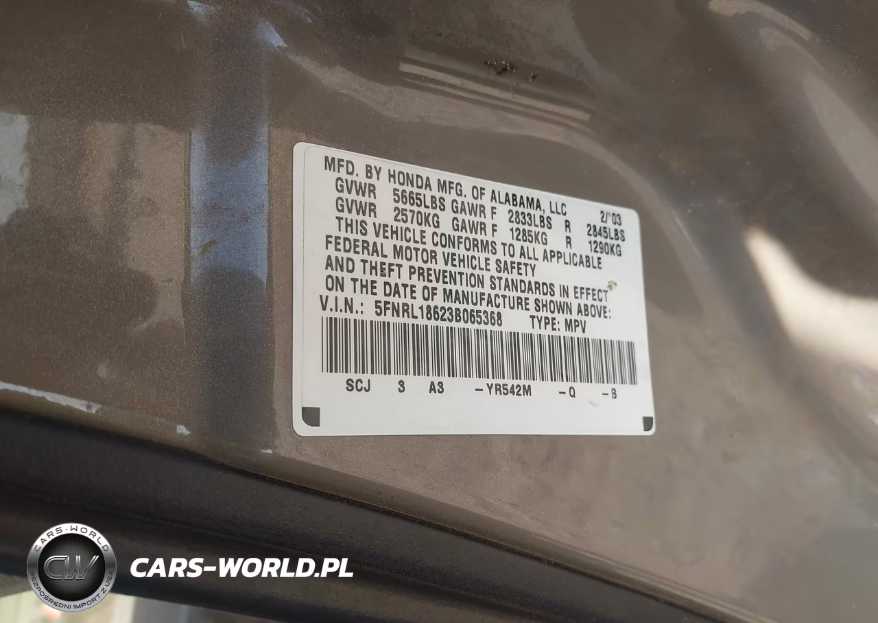 2003 Honda Odyssey Ex VIN:5FNRL18623B065368 - 9