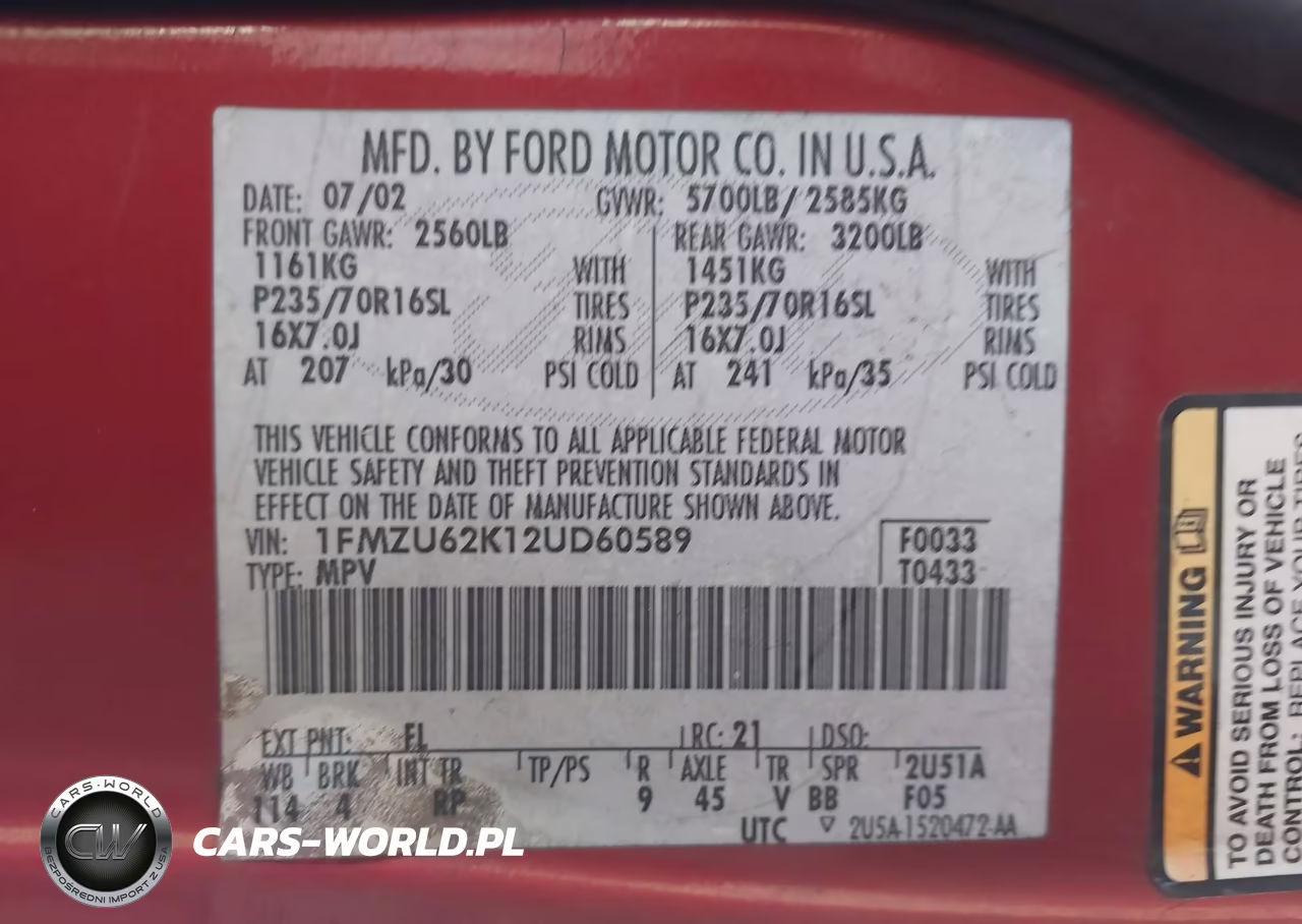 2002 Ford Explorer Xls VIN:1FMZU62K12UD60589 - 9