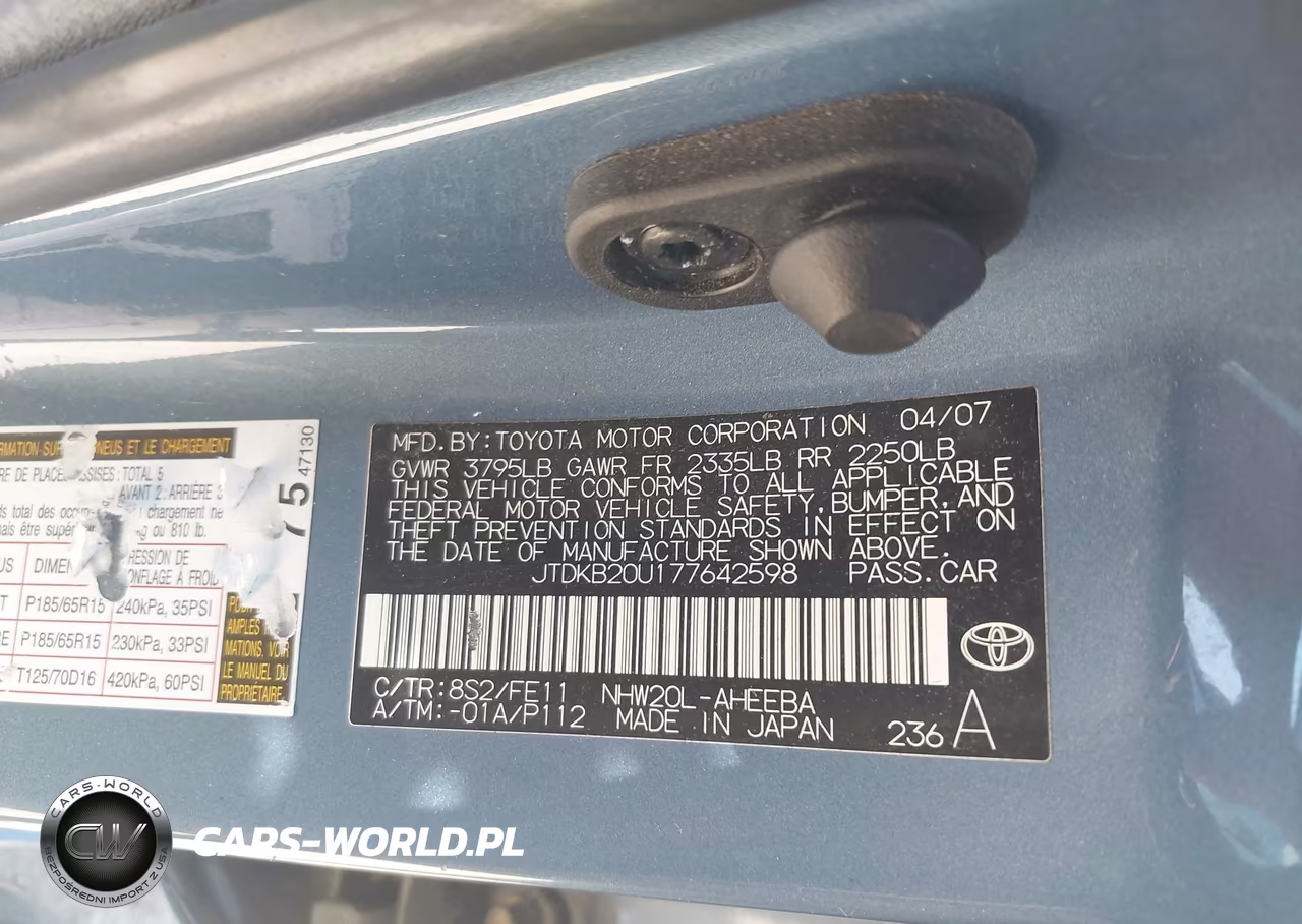 2007 Toyota Prius VIN:JTDKB20U177642598 - 9