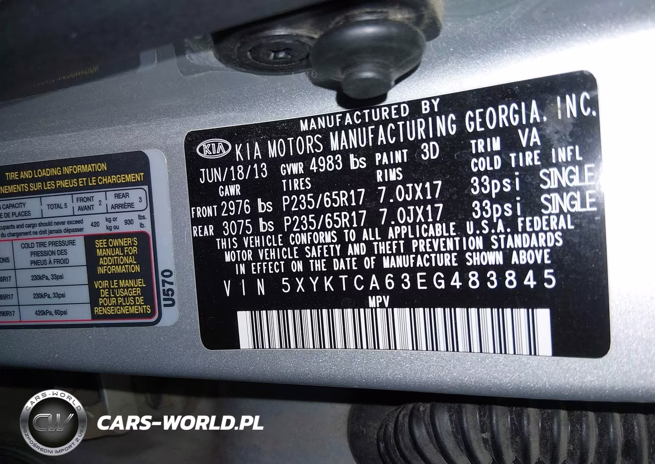 2014 Kia Sorento Lx VIN:5XYKTCA63EG483845 - 9