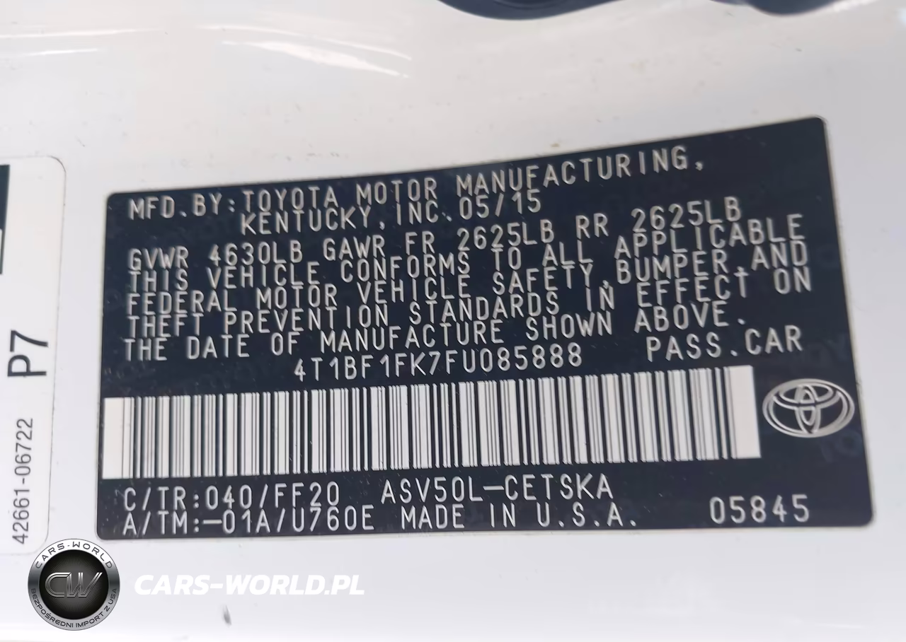 2015 Toyota Camry Se VIN:4T1BF1FK7FU085888 - 9