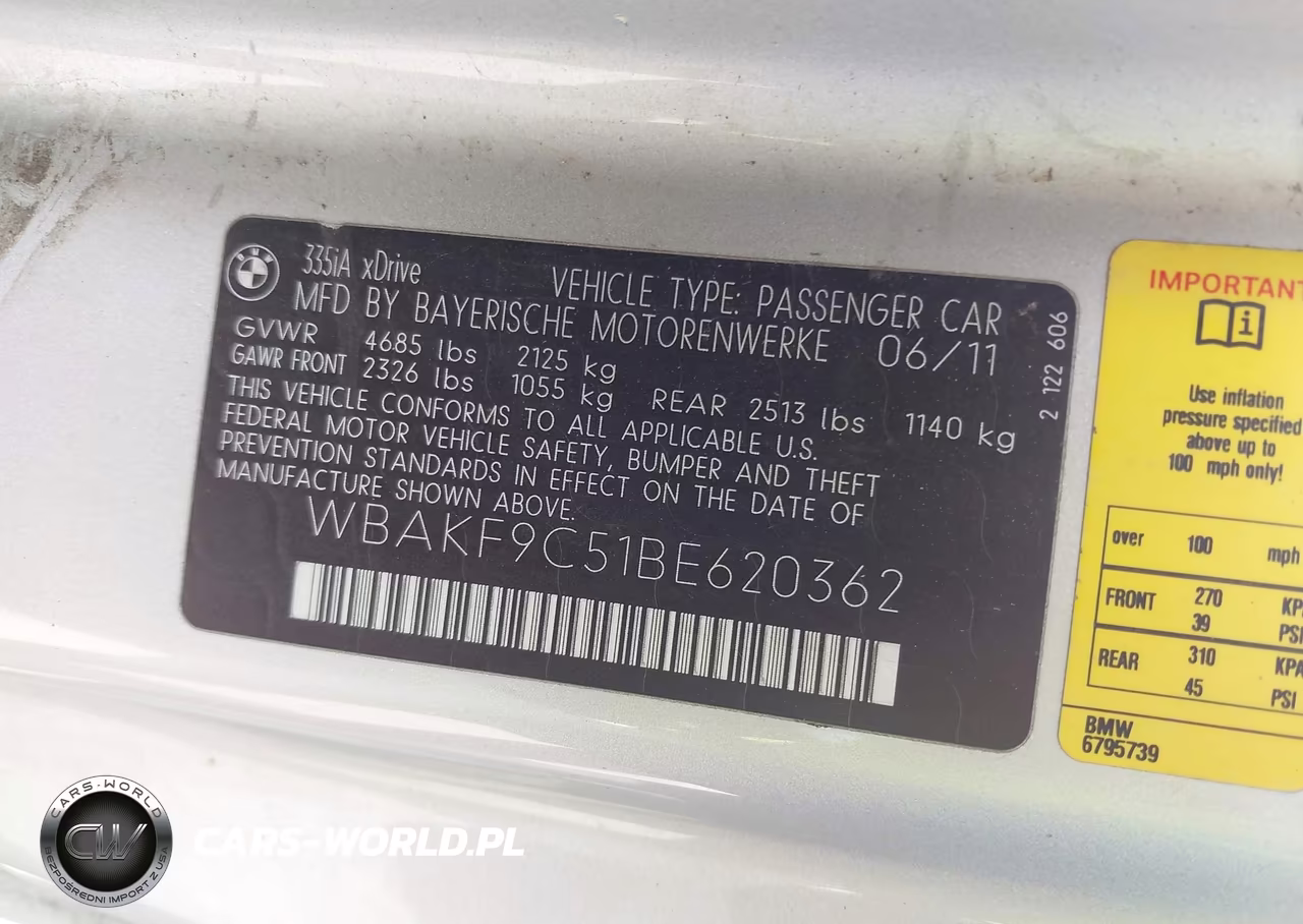 2011 BMW 335I xDrive VIN:WBAKF9C51BE620362 - 9