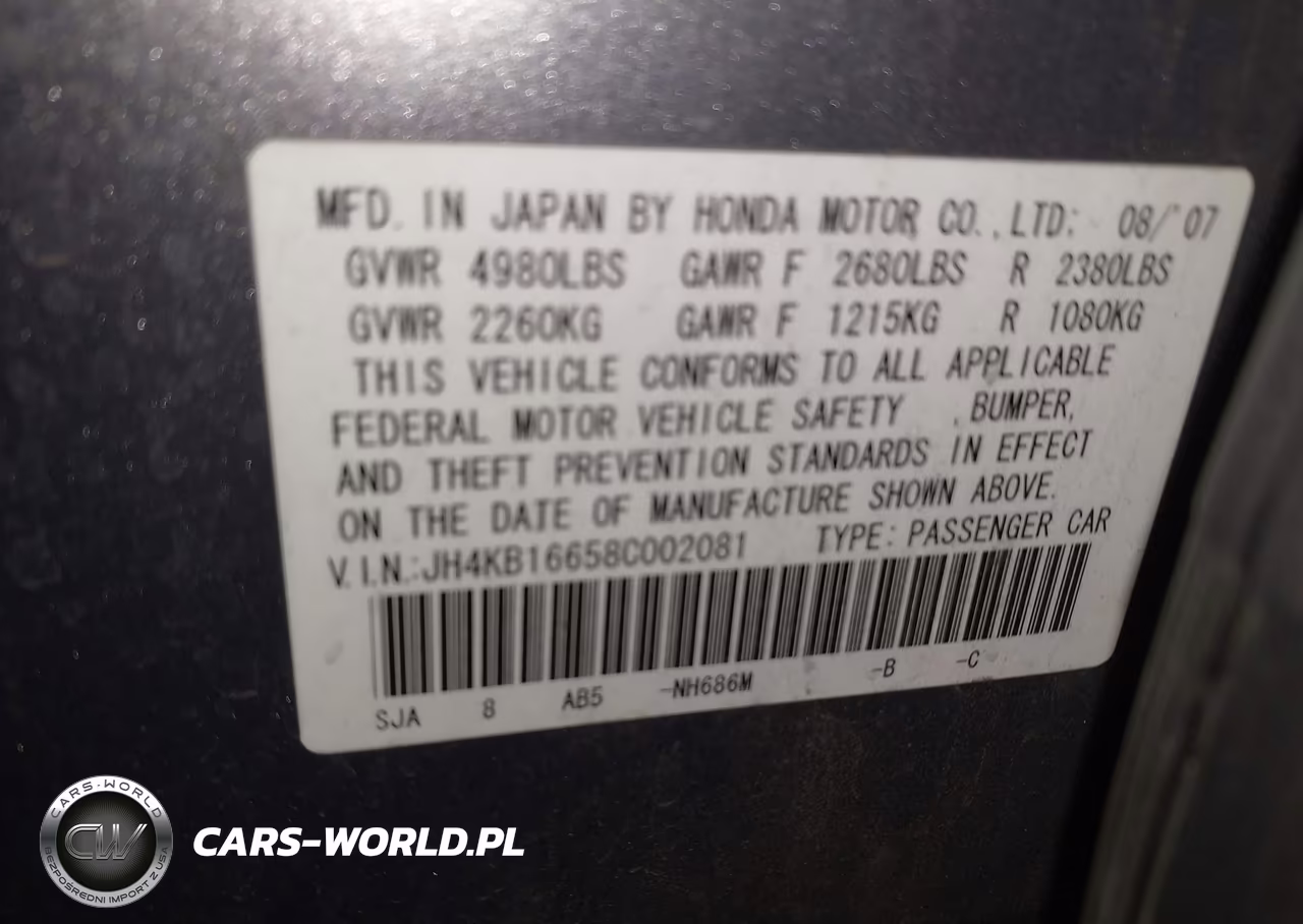 2008 Acura Rl 3.5 VIN:JH4KB16658C002081 - 9